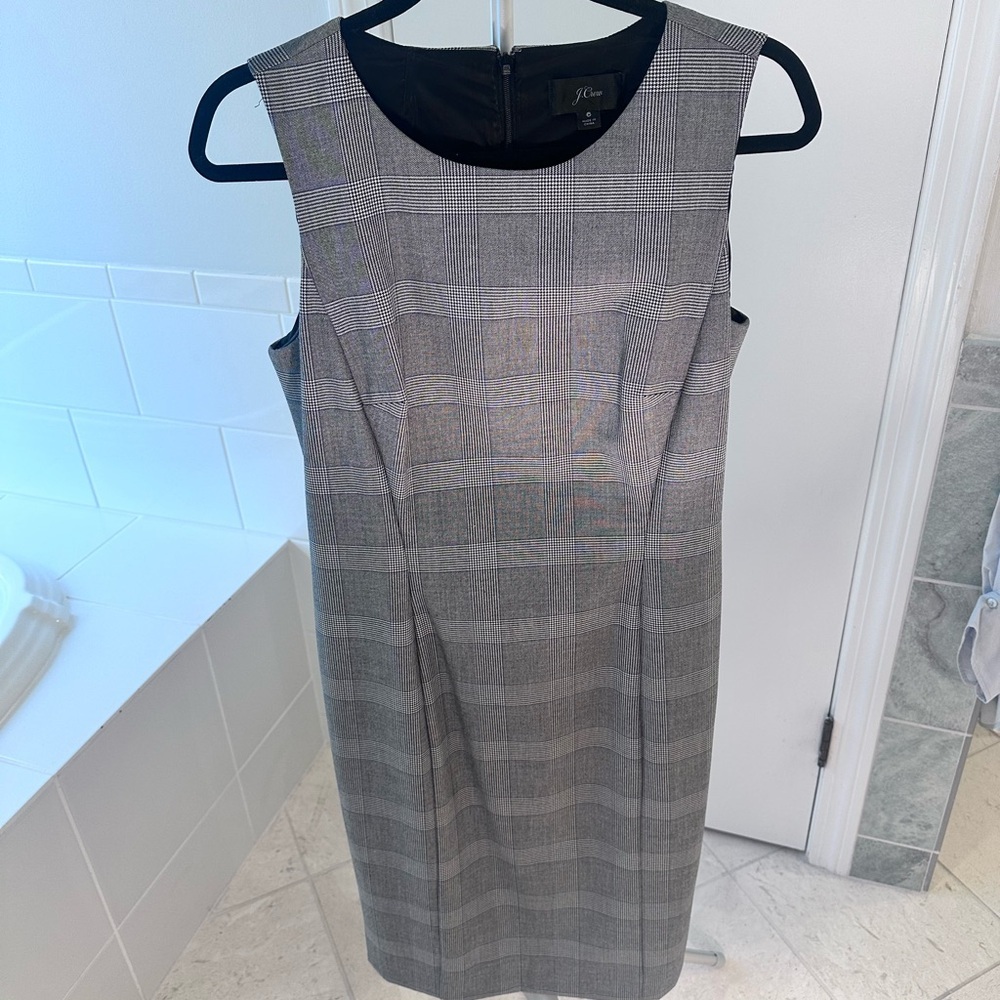 J Crew Seamed shift dress in glen plaid Italian gauzy wool blend Size 6 - Picture 5 of 10